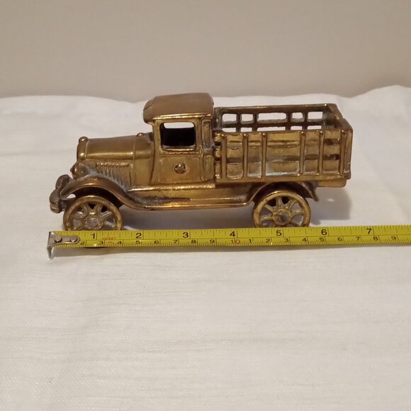 Vintage Model Brass Farm Delivery Truck - Picture 1 of 9